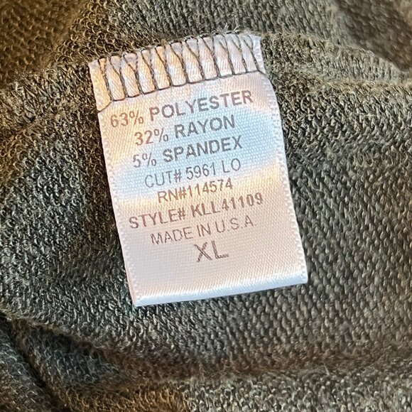 Pleione Women’s XL Army Green Eiffel Tower Print Long Sleeve Crewneck Pullover S - Picture 9 of 9